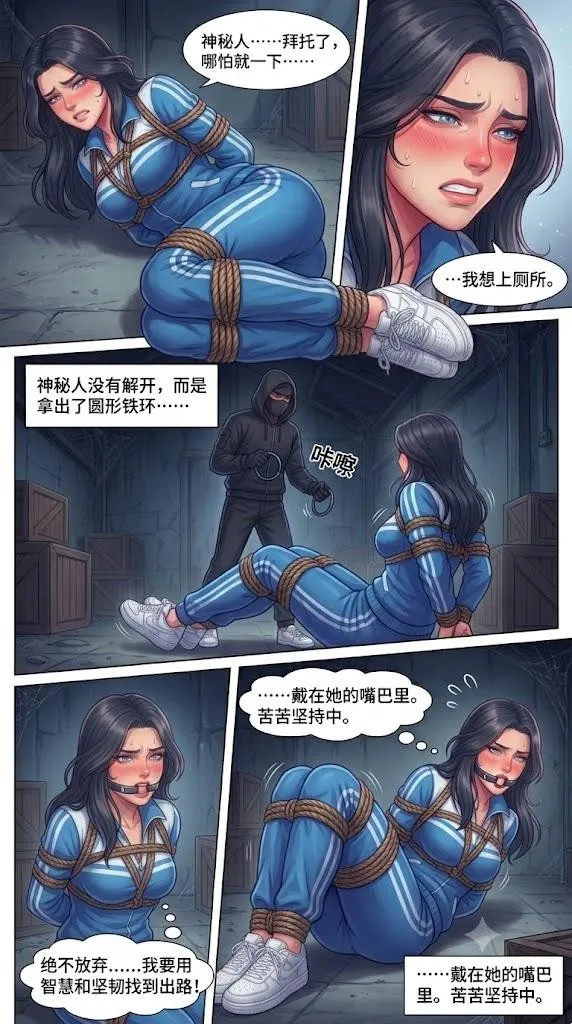 被绑架的学生妹逃脱失败，但是警察前来营救最终还是被抓住绑了起来，两人双双失禁，被吊缚预览图